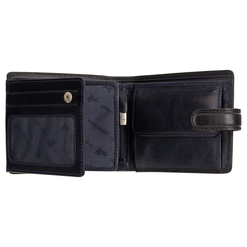 Гаманець чоловічий Visconti TR35 Atlantis c RFID (Black Blue)