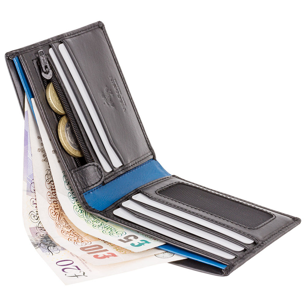 Гаманець чоловічий Visconti PM101 Pablo c RFID (Black Blue)