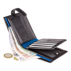 Гаманець чоловічий Visconti PM102 Leonardo c RFID (Black Blue)
