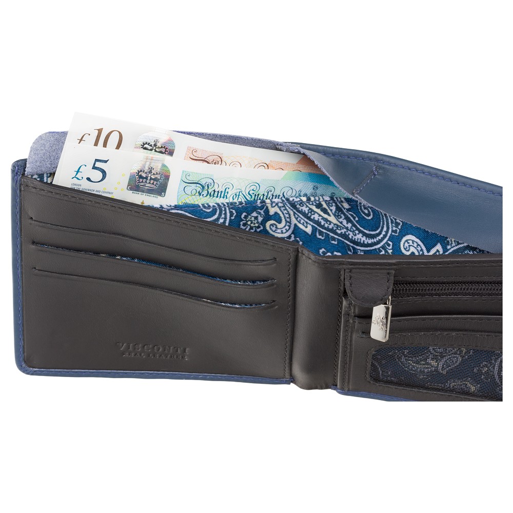 Гаманець чоловічий Visconti VSL33 TAP-N-GO c RFID (Steel Blue-Black)