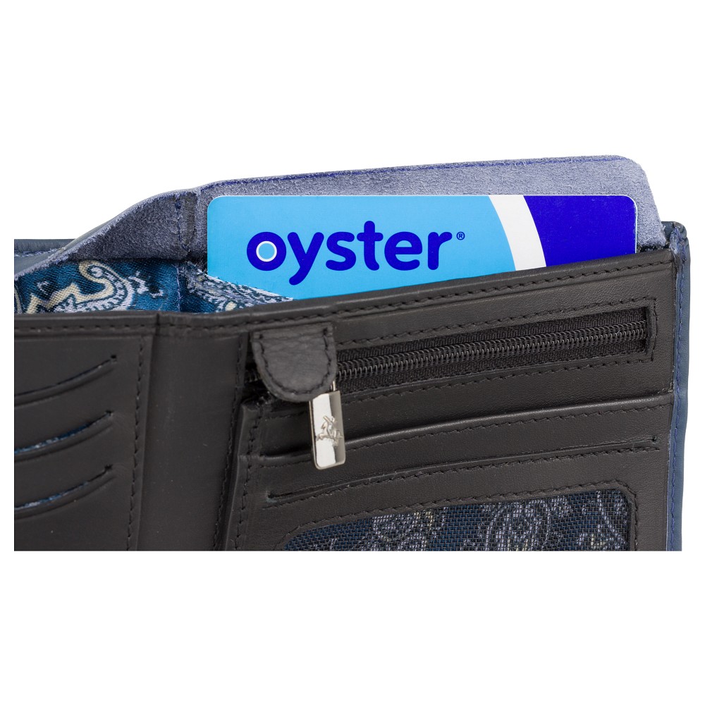 Гаманець чоловічий Visconti VSL33 TAP-N-GO c RFID (Steel Blue-Black)