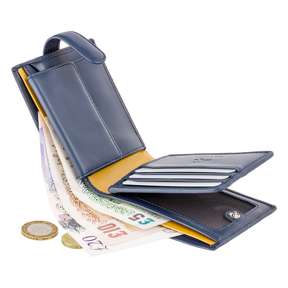 Гаманець чоловічий Visconti PM102 Leonardo c RFID (Blue Mustard)