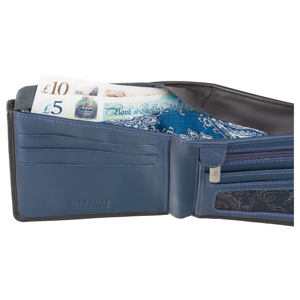 Гаманець чоловічий Visconti VSL33 TAP-N-GO c RFID (Black-Steel Blue)