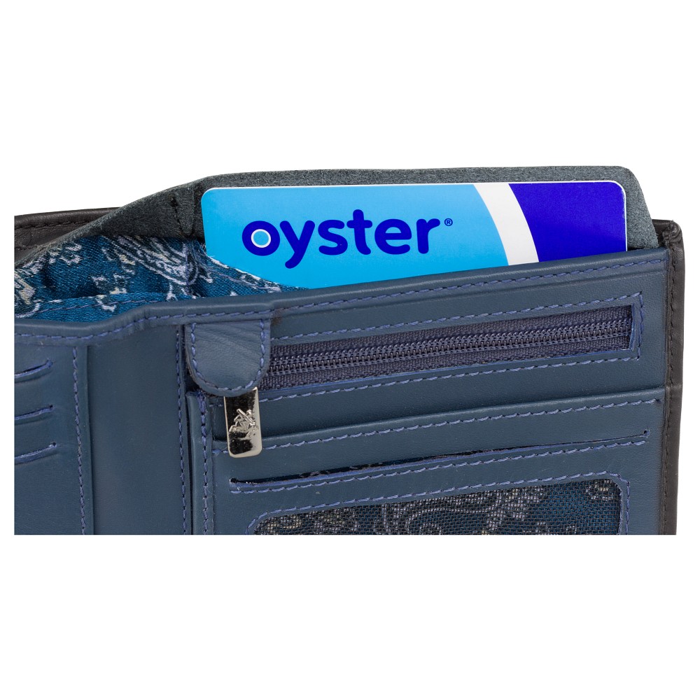 Гаманець чоловічий Visconti VSL33 TAP-N-GO c RFID (Black-Steel Blue)
