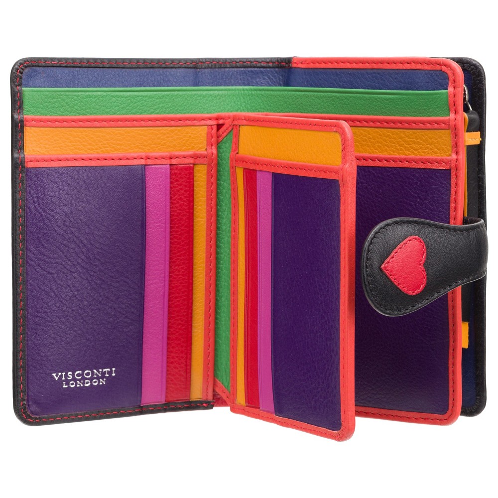 Кошелек женский Visconti LV4 Crush c RFID (Black-Multi Love)